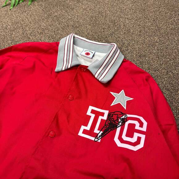 ICECREAM Red Satin College Varsity Bomber Jacket - Picture 3 of 4